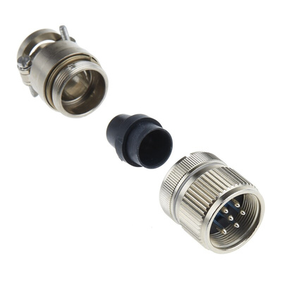 Jaeger, 5324 6 Way Cable Mount MIL Spec Circular Connector Plug, Pin Contacts,Shell Size 1, Screw Coupling