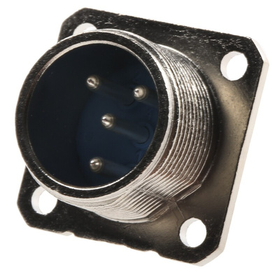 Jaeger 4 Way Panel Mount MIL Spec Circular Connector Receptacle, Pin Contacts, MIL-DTL-5015