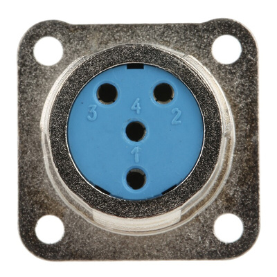 Jaeger 4 Way Panel Mount MIL Spec Circular Connector Receptacle, Socket Contacts, MIL-DTL-5015