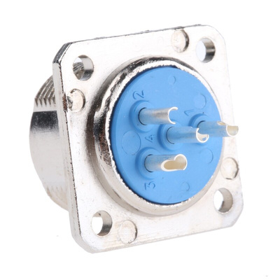 Jaeger 4 Way Panel Mount MIL Spec Circular Connector Receptacle, Pin Contacts, MIL-DTL-5015