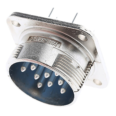 Jaeger 12 Way Panel Mount MIL Spec Circular Connector Receptacle, Pin Contacts,Shell Size 2, MIL-DTL-5015