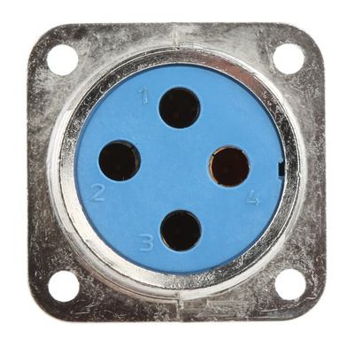 Jaeger 4 Way Panel Mount MIL Spec Circular Connector Receptacle, Socket Contacts, MIL-DTL-5015