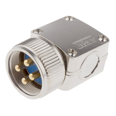 Jaeger 4 Way Cable Mount MIL Spec Circular Connector Plug, Pin Contacts, MIL-DTL-5015