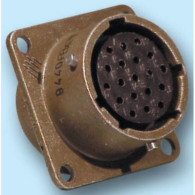 Glenair 6 Way Box Mount MIL Spec Circular Connector Receptacle, Pin Contacts,Shell Size 10, MIL-DTL-26482