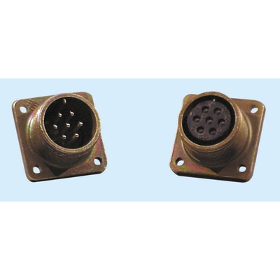 Glenair 4 Way Box Mount MIL Spec Circular Connector Receptacle, Socket Contacts,Shell Size 18, MIL-DTL-5015