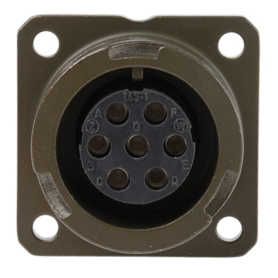 Amphenol Limited, 97B 7 Way Wall Mount MIL Spec Circular Connector Receptacle, Socket Contacts,Shell Size 16S, Bayonet