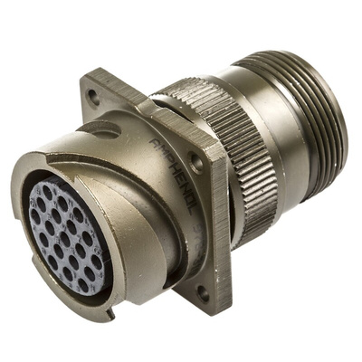 Amphenol, 97B 19 Way Wall Mount MIL Spec Circular Connector Receptacle, Socket Contacts,Shell Size 20, Bayonet