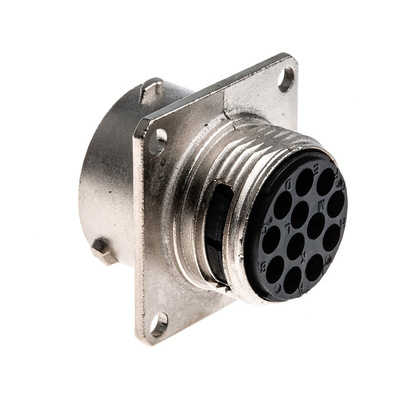 Souriau, UTO 12 Way Wall Mount MIL Spec Circular Connector Receptacle, Socket Contacts,Shell Size 14, Bayonet Coupling