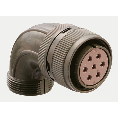 JAE Right Angle 9 Way Cable Mount MIL Spec Circular Connector Plug, Socket Contacts,Shell Size 24