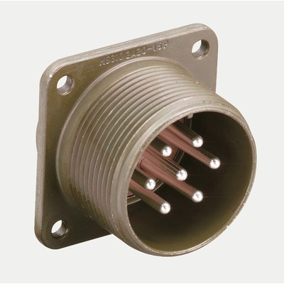 JAE 4 Way Box Mount MIL Spec Circular Connector Receptacle, Pin Contacts,Shell Size 14S