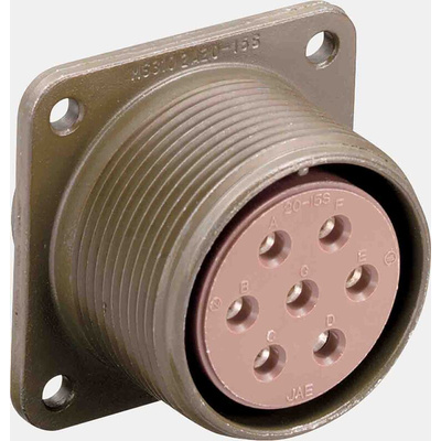 JAE 10 Way Box Mount MIL Spec Circular Connector Receptacle, Socket Contacts,Shell Size 18