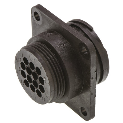 TE Connectivity 14 Way Panel Mount, Surface Mount Circular Connectors Receptacle
