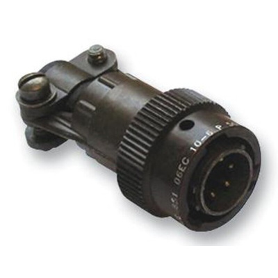 Souriau, 851 6 Way Cable Mount MIL Spec Circular Connector Plug, Pin Contacts,Shell Size 10, Bayonet Coupling,