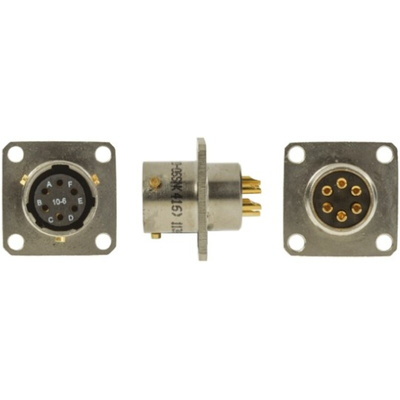 Amphenol Limited, 62GB 6 Way Box Mount MIL Spec Circular Connector Receptacle, Socket Contacts,Shell Size 10, Bayonet