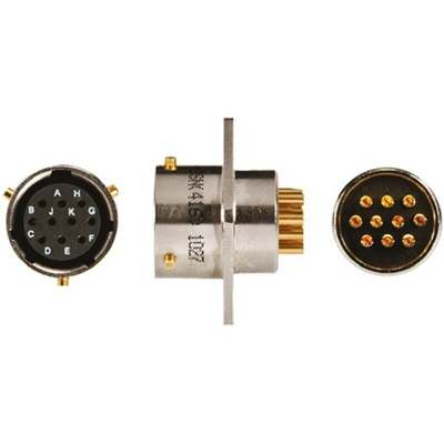 Amphenol Limited, 62GB 10 Way Box Mount MIL Spec Circular Connector Receptacle, Socket Contacts,Shell Size 12, Bayonet
