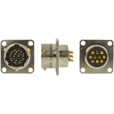 Amphenol Limited, 62GB 10 Way Box Mount MIL Spec Circular Connector Receptacle, Pin Contacts,Shell Size 12, Bayonet