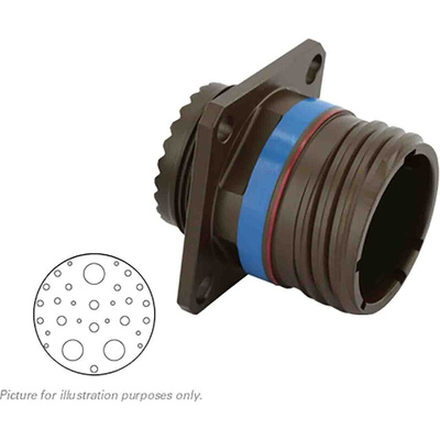 Souriau, 8D 30 Way MIL Spec Circular Connector Receptacle, Pin Contacts,Shell Size 25, Screw Coupling, MIL-DTL-38999