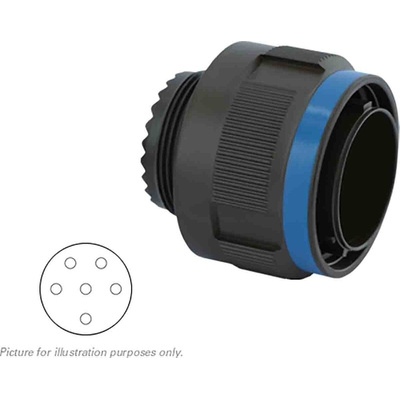 Souriau, 8D 6 Way Cable Mount MIL Spec Circular Connector Plug, Pin Contacts,Shell Size 17, Screw Coupling,