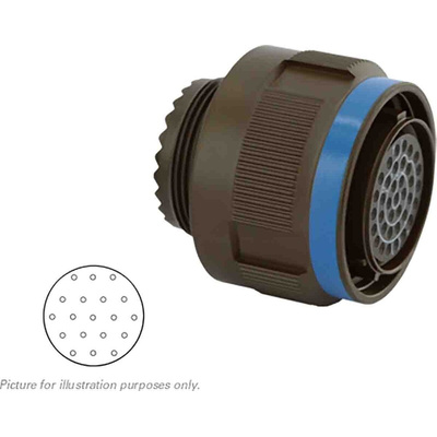 Souriau, 8D 19 Way Cable Mount MIL Spec Circular Connector Plug, Socket Contacts,Shell Size 15, Screw Coupling,