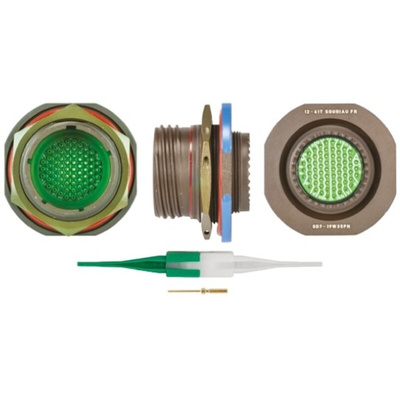 Souriau, 8D 66 Way Panel Mount MIL Spec Circular Connector Receptacle, Pin Contacts,Shell Size 19, Screw Coupling,