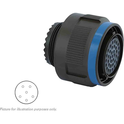 Souriau, 8D 6 Way Cable Mount MIL Spec Circular Connector Plug, Socket Contacts,Shell Size 09, Screw Coupling,
