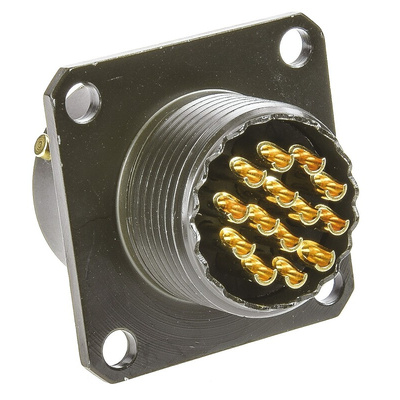 Amphenol Limited, 62GB 14 Way Flange Mount MIL Spec Circular Connector Receptacle, Pin Contacts,Shell Size 12, Bayonet
