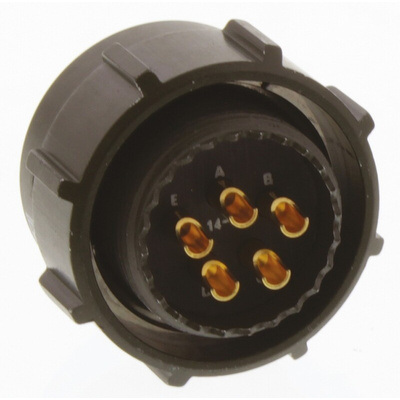 Amphenol Limited, 62GB 5 Way Cable Mount MIL Spec Circular Connector Plug, Socket Contacts,Shell Size 14, Bayonet