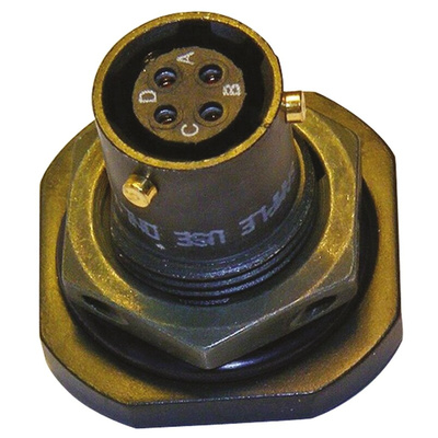 Amphenol Limited, 62GB 4 Way Panel Mount MIL Spec Circular Connector Receptacle, Socket Contacts,Shell Size 8, Bayonet