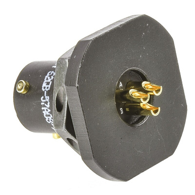 Amphenol Limited, 62GB 3 Way Panel Mount MIL Spec Circular Connector Receptacle, Pin Contacts,Shell Size 8, Bayonet