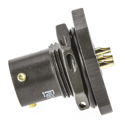 Amphenol Limited, 62GB 3 Way Panel Mount MIL Spec Circular Connector Receptacle, Socket Contacts,Shell Size 8, Bayonet