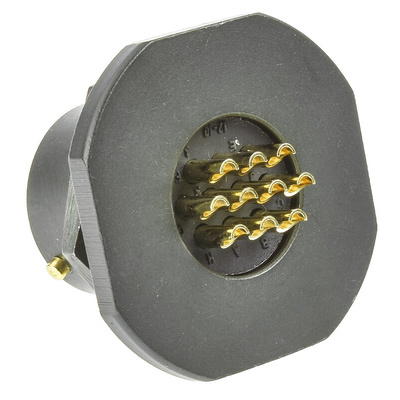 Amphenol Limited, 62GB 10 Way Panel Mount MIL Spec Circular Connector Receptacle, Pin Contacts,Shell Size 12, Bayonet