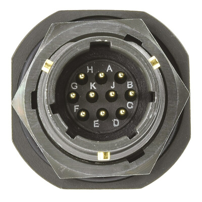Amphenol Limited, 62GB 10 Way Panel Mount MIL Spec Circular Connector Receptacle, Pin Contacts,Shell Size 12, Bayonet