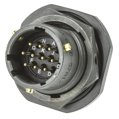 Amphenol Limited, 62GB 10 Way Panel Mount MIL Spec Circular Connector Receptacle, Pin Contacts,Shell Size 12, Bayonet