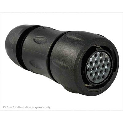 Souriau, UTS 18 Way Cable Mount MIL Spec Circular Connector Plug, Socket Contacts,Shell Size 14, Bayonet, MIL-DTL-26482