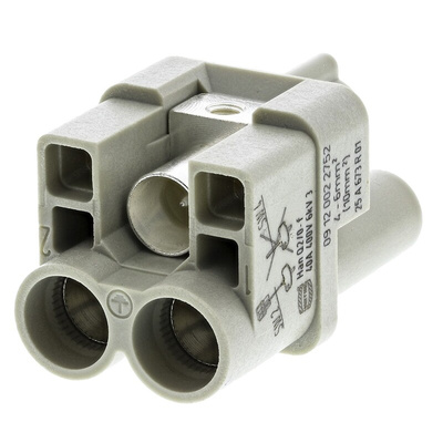 HARTING Connector Housing, 2 Way, 40A, Female, Han Q, Cable Mount, 830 V