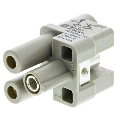 HARTING Connector Housing, 2 Way, 40A, Female, Han Q, Cable Mount, 830 V