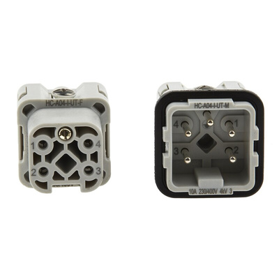 Phoenix Contact Connector Set, 4 Way, 10A, Female, Male, HC, 230 V