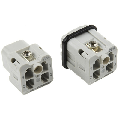 Phoenix Contact Connector Set, 4 Way, 10A, Female, Male, HC, 230 V