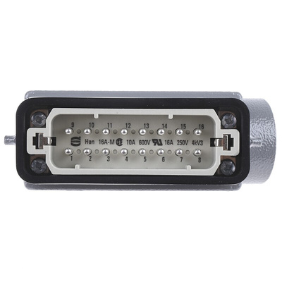 HARTING Coupler Kit, 16 + PE Way, 16A, Male, Han A, 250 V