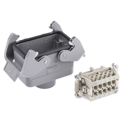HARTING Panel Feed Through Set, 10 Way, 16A, Female, Han E, 500 V