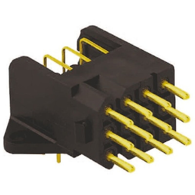 Souriau Connector, 6 Way, 13A, Male, SMS, Through Hole, 220.0 V