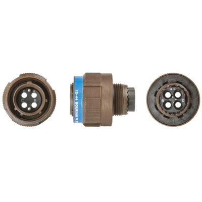 Souriau, 8D 4 Way Cable Mount MIL Spec Circular Connector Plug, Pin Contacts,Shell Size 13, Screw Coupling,