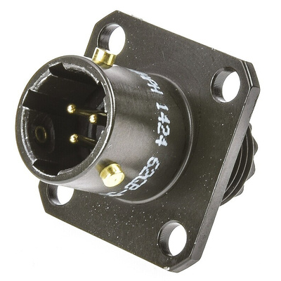 Amphenol Limited, 62GB 3 Way Flange Mount MIL Spec Circular Connector Receptacle, Pin Contacts,Shell Size 8, Bayonet