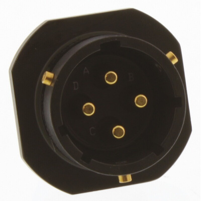 Amphenol Limited, 62GB 4 Way Cable Mount MIL Spec Circular Connector Receptacle, Pin Contacts,Shell Size 14, Bayonet