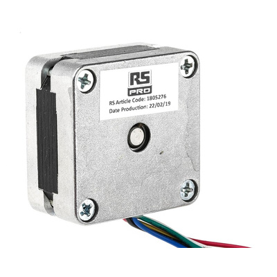 RS PRO Hybrid Stepper Motor, 6.5 V, 1.8°, 39.2 x 39.2mm Frame, 5mm Shaft