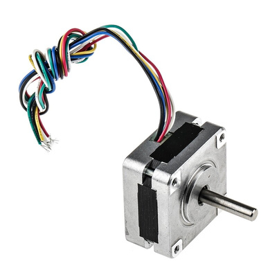 RS PRO Hybrid Stepper Motor, 6.5 V, 1.8°, 39.2 x 39.2mm Frame, 5mm Shaft