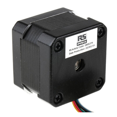 RS PRO Hybrid Stepper Motor, 12 V, 1.8°, 42.3 x 42.3mm Frame, 5mm Shaft