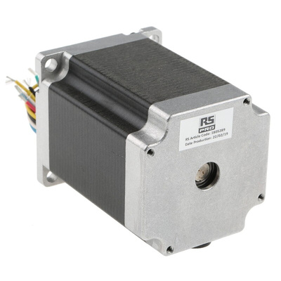 RS PRO Hybrid Stepper Motor, 8.6 V, 1.8°, 56.4 x 56.4mm Frame, 6.35mm Shaft
