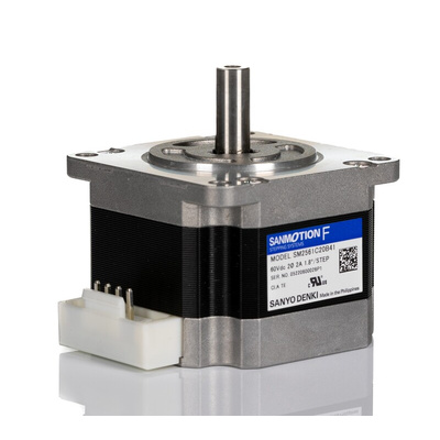 Sanyo Denki SM2561 Series Hybrid, Single Shaft Stepper Motor, 0.75Nm Torque, 24 V dc, 1.8°, 56 x 56mm Frame, 7.5mm Shaft