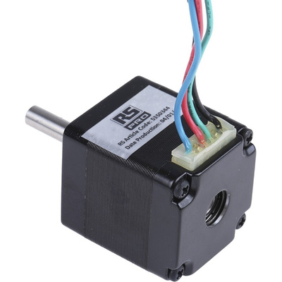 RS PRO Hybrid, Permanent Magnet Stepper Motor, 60mNm Torque, 3.8 V, 1.8°, 28 x 28mm Frame, 5mm Shaft